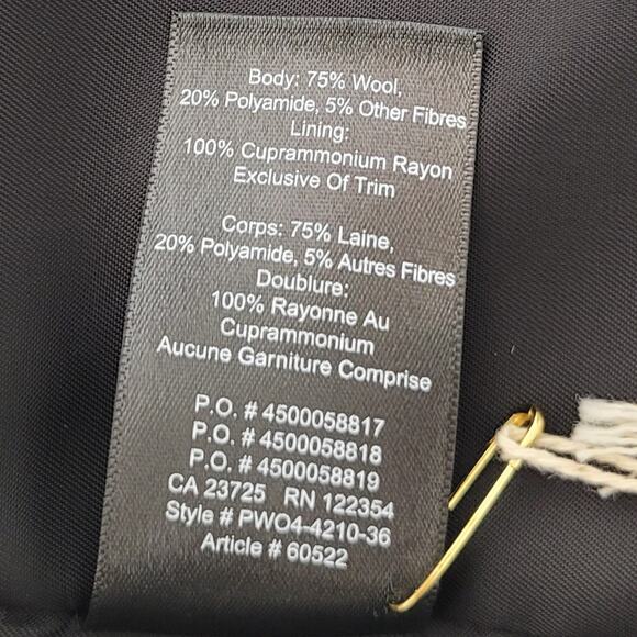 NWT Aritzia Wilfred Darmon Wool Blend Houndstooth Plaid Blazer Size 6 Gray Black - Picture 9 of 15